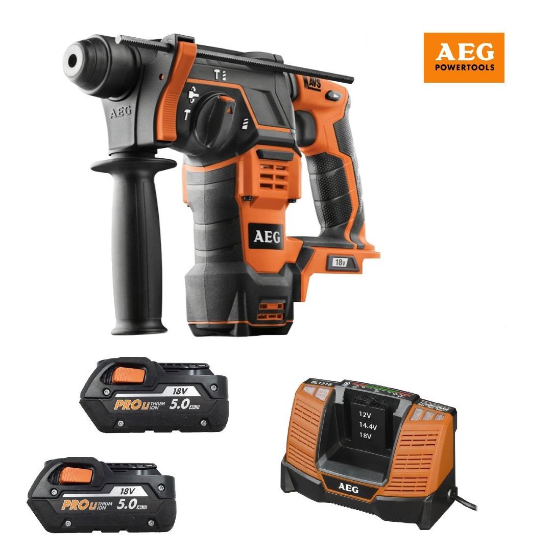 AEG Akkus fúró-vésőkalapács ,18V, 2db 4Ah akku + koffer